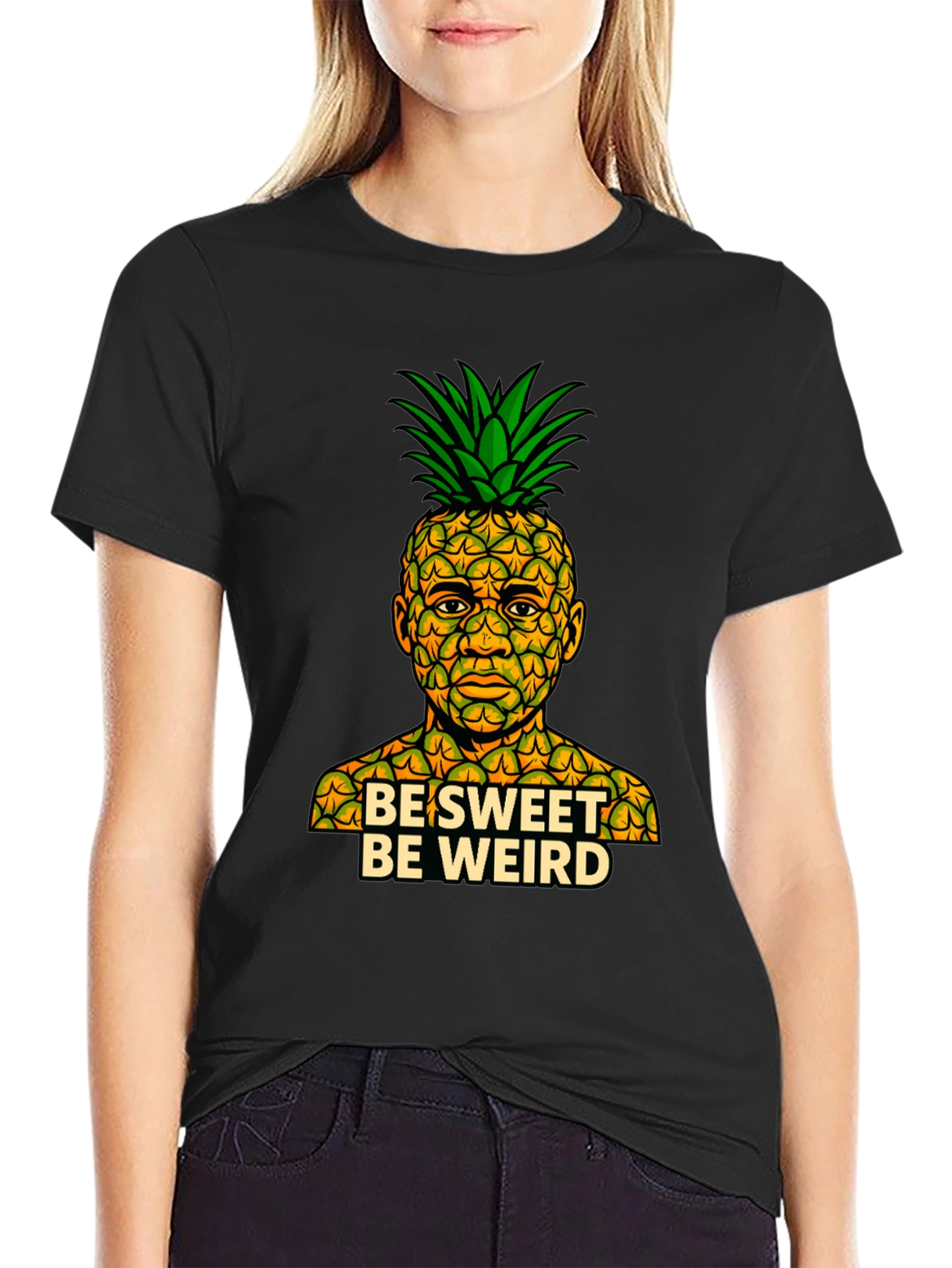 Be Sweet Be Weird Pineapple Graphic T-Shirt