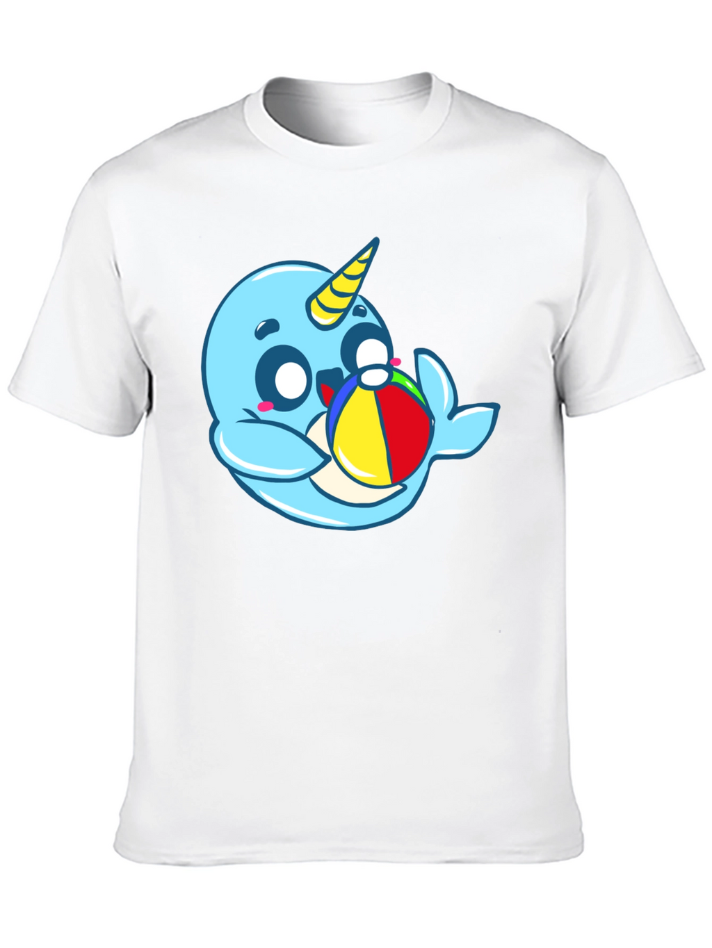 Cute Narwhal with Beach Ball Graphic Tee