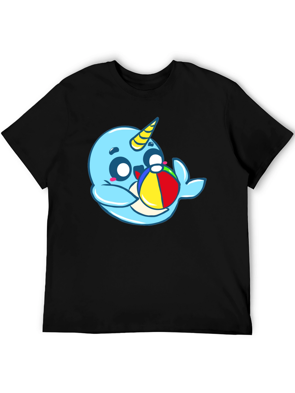 Cute Narwhal with Beach Ball Graphic Tee
