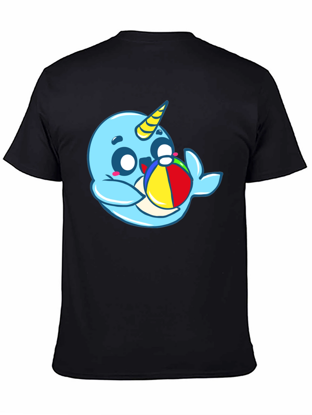 Cute Narwhal with Beach Ball Graphic Tee