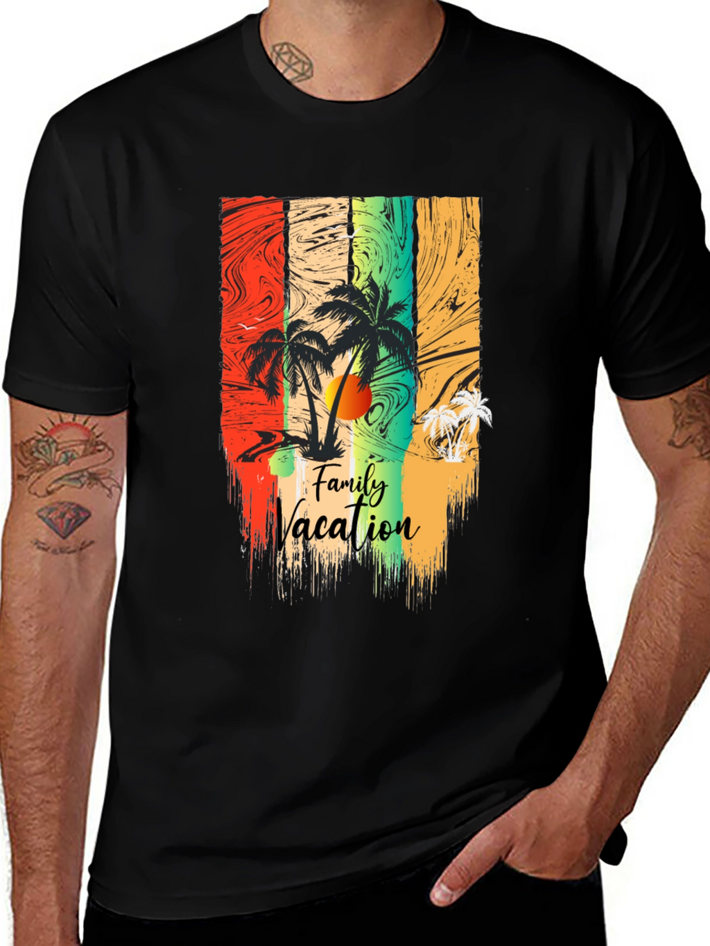 Family Vacation Palm Tree Graphic Tee