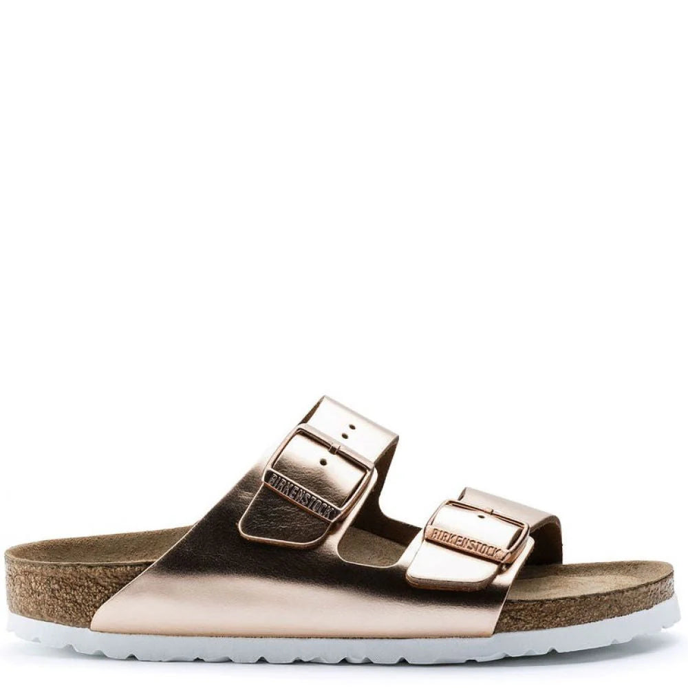 Birkenstock Women's Arizona Softbed Leather in Metallic Copper
