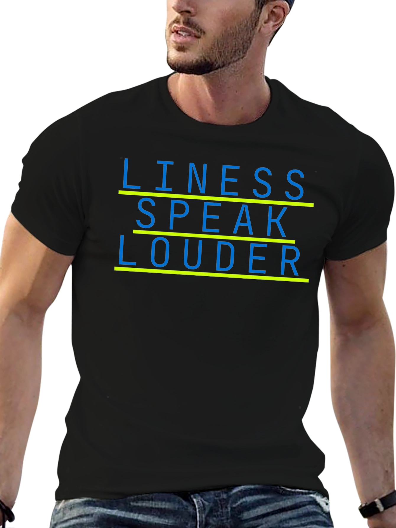 Lines Speak Louder Black Graphic Tee