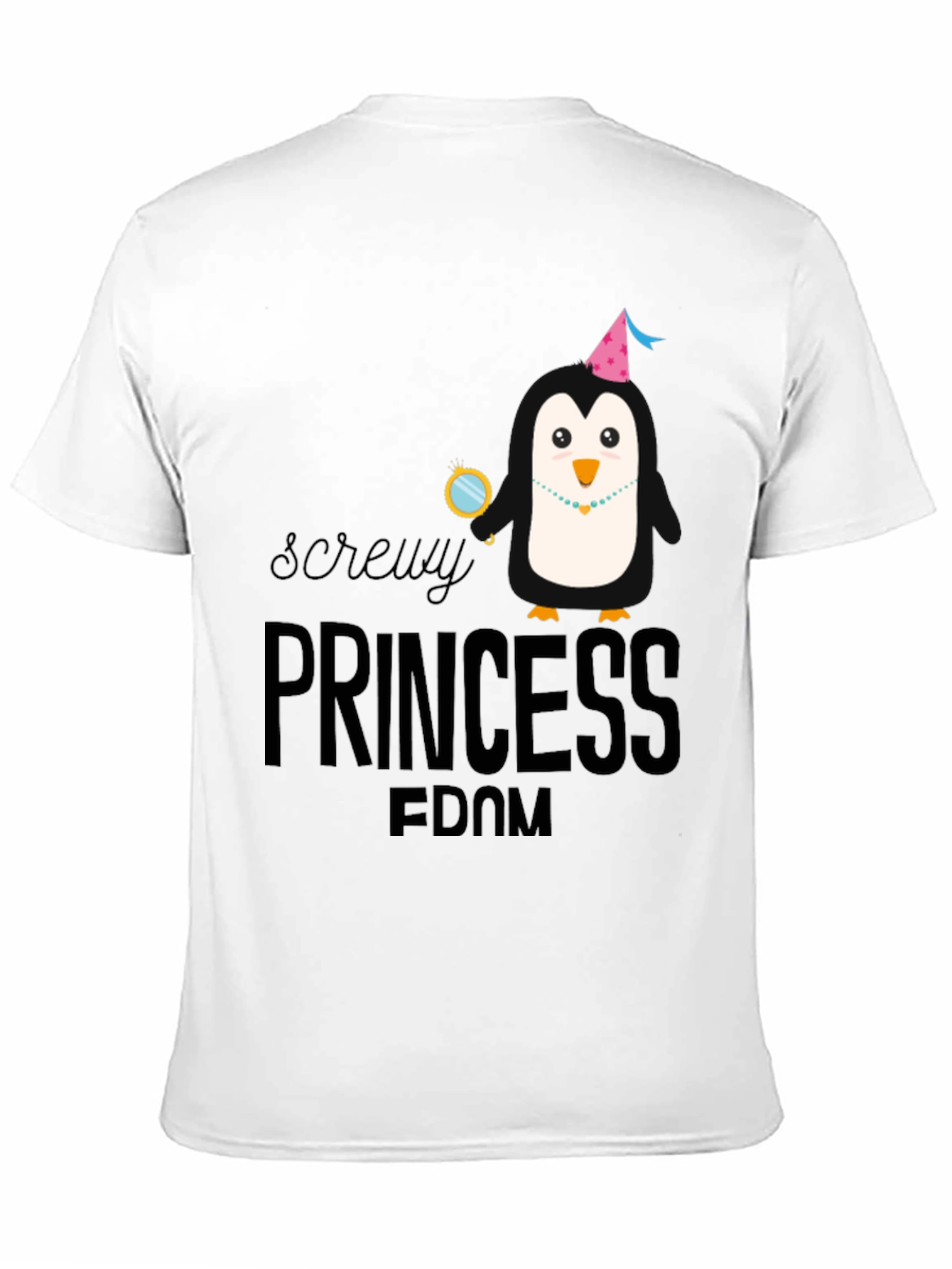 Screw Princess Dom Penguin Black T-Shirt