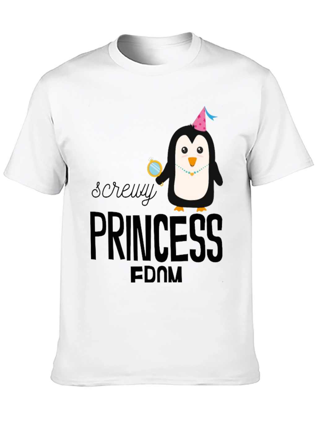 Screw Princess Dom Penguin Black T-Shirt