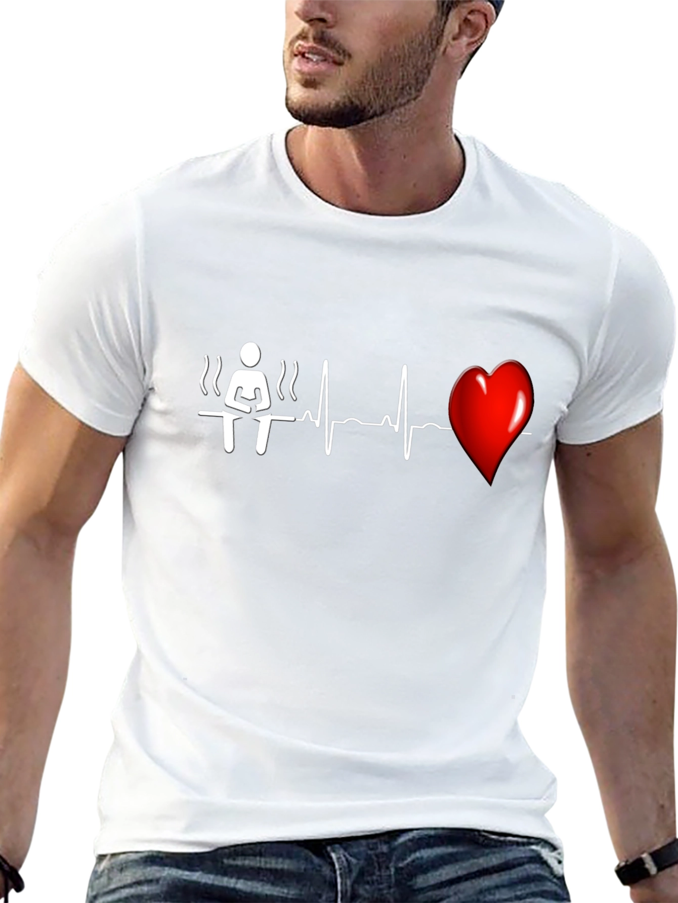 Sauna Heartbeat T-Shirt - Unique Graphic Tee