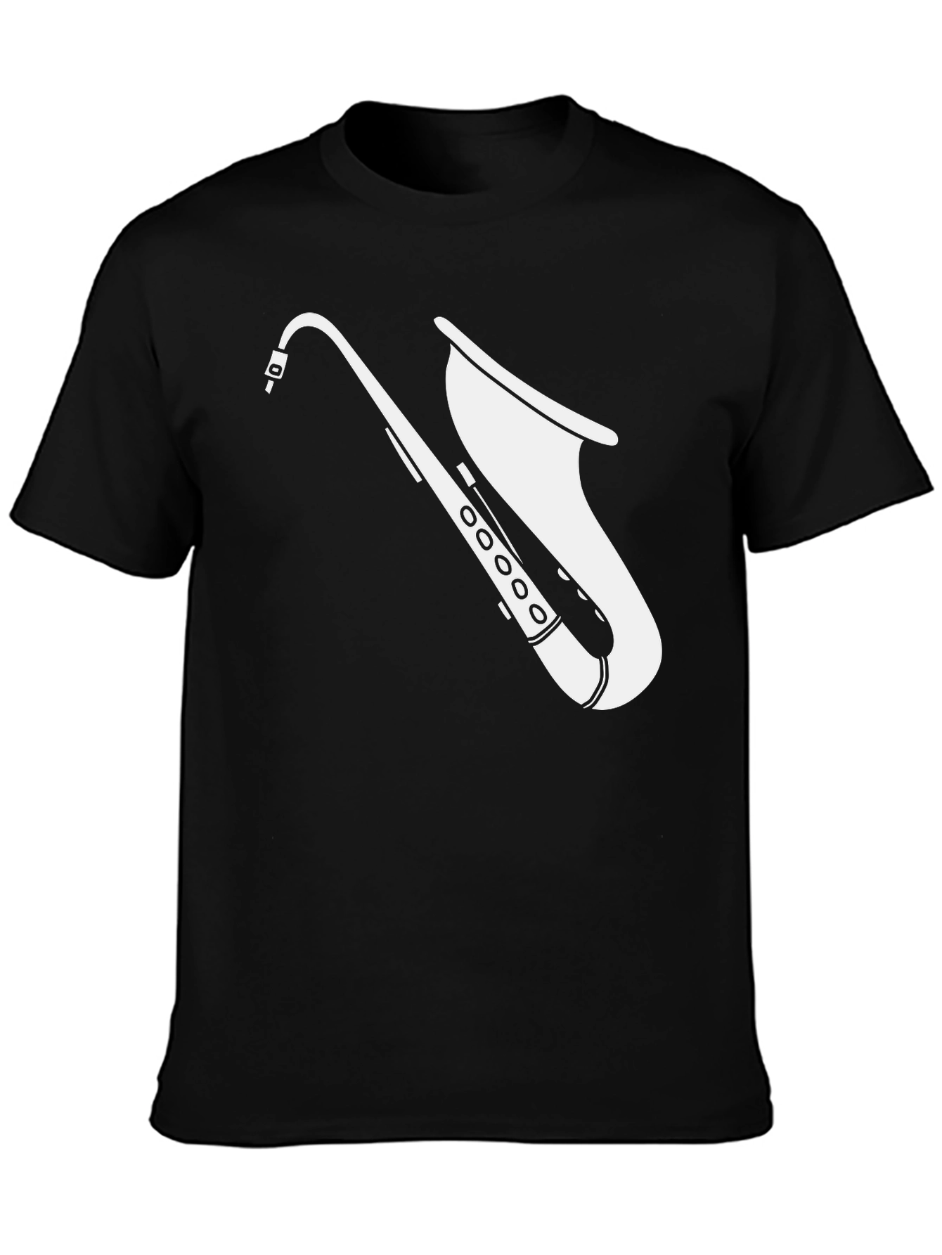 Cool Saxophone Graphic Tee - Black Cotton T-Shirt