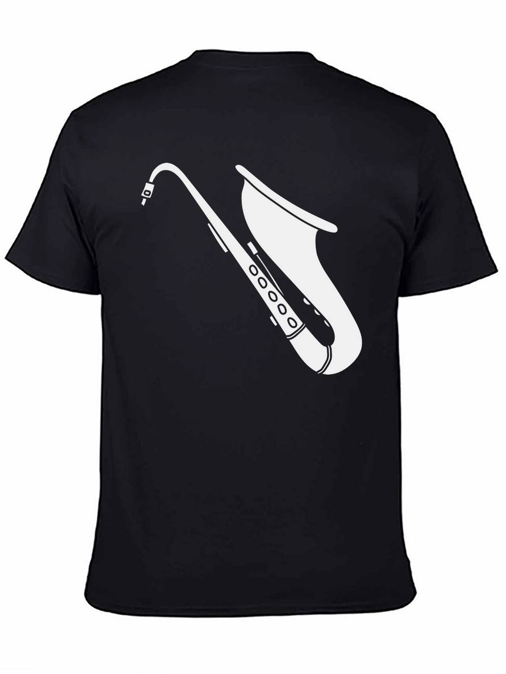 Cool Saxophone Graphic Tee - Black Cotton T-Shirt