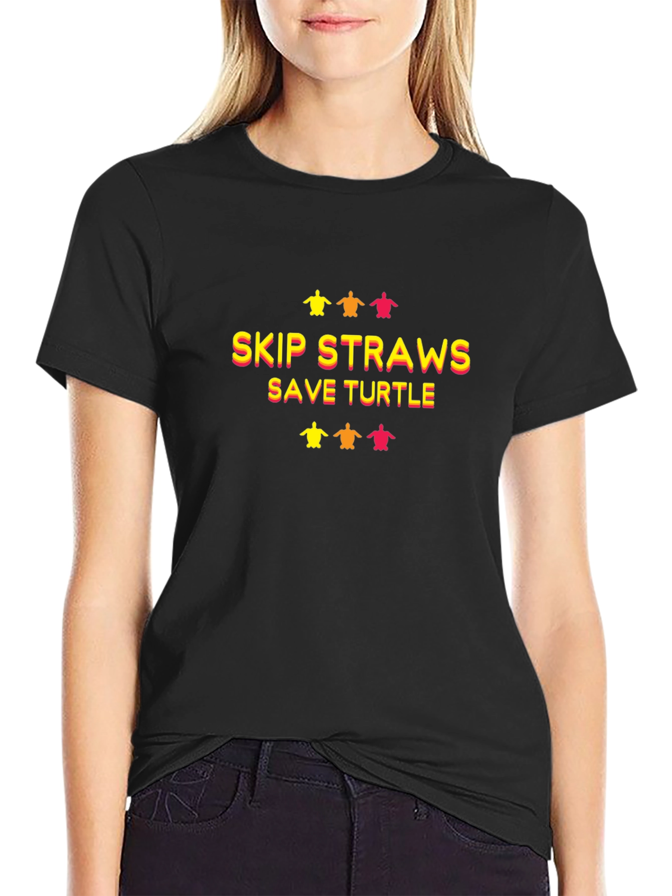 Skip Straws Save Turtles Graphic Tee