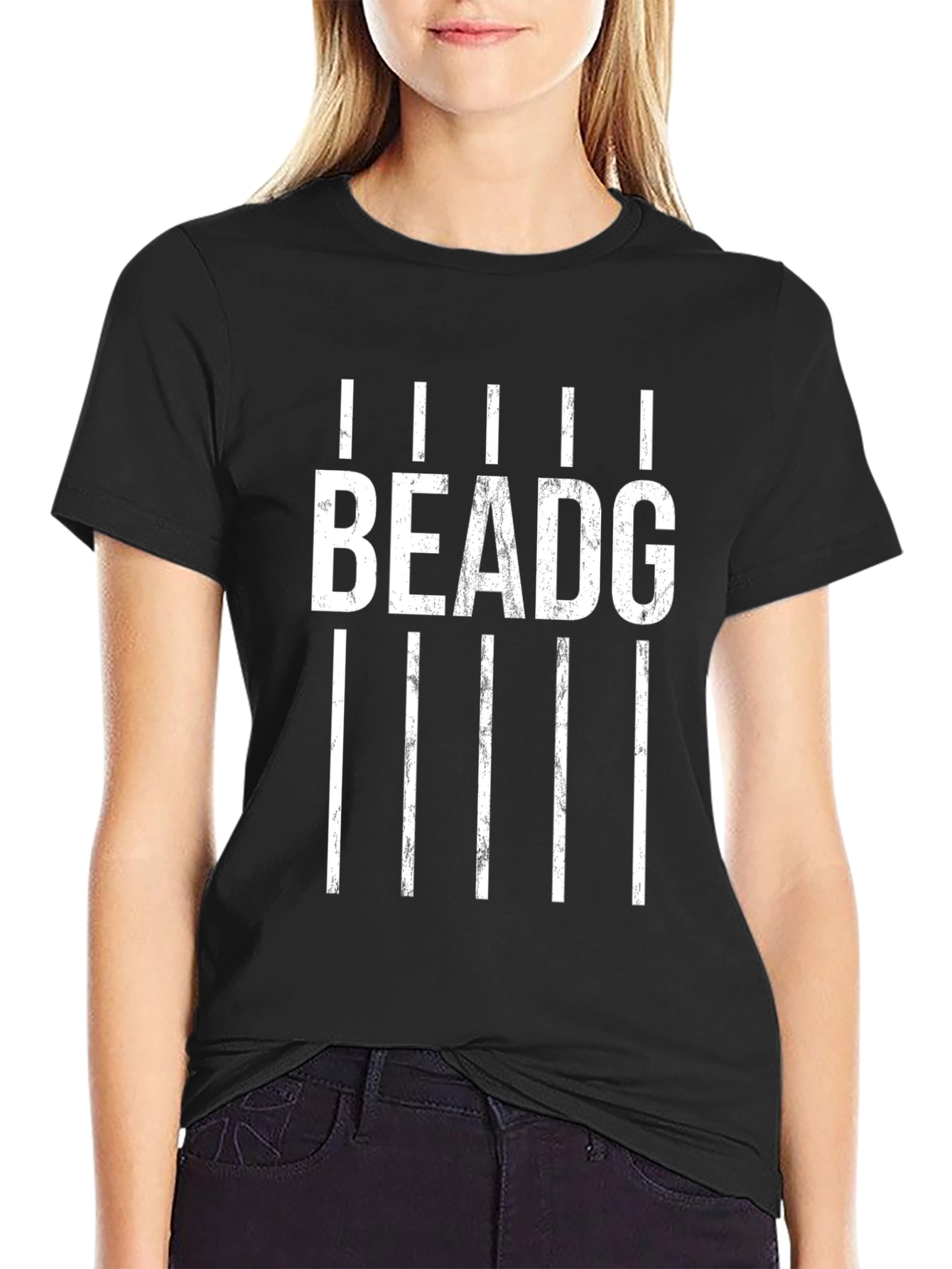 BEADG Graphic Print T-Shirt - Stylish Black Tee