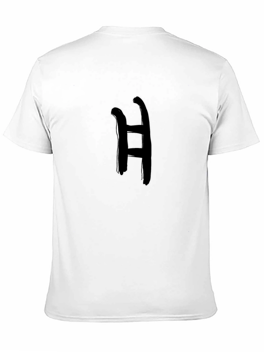 Abstract H Graphic Tee - Black Cotton Casual Wear
