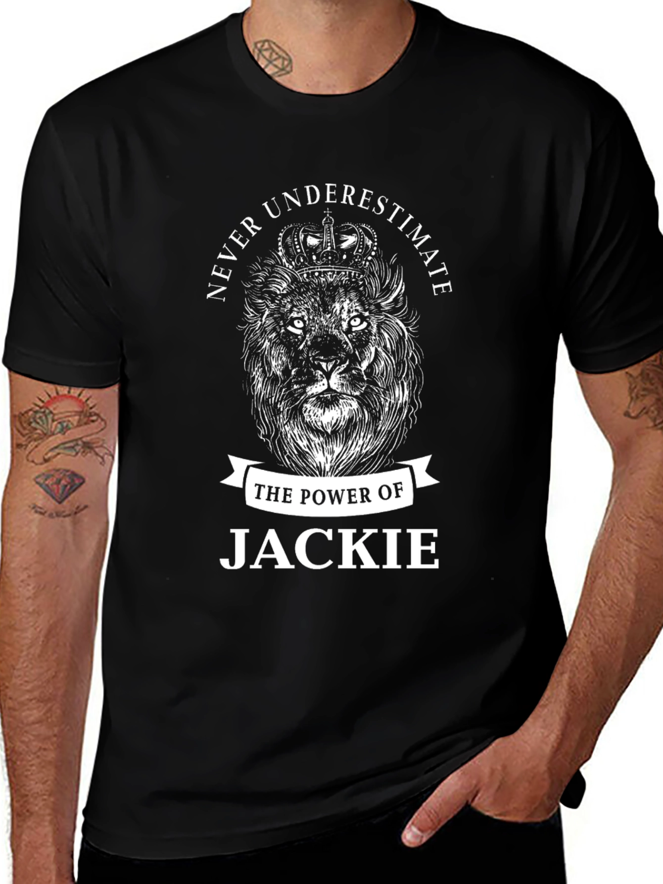 Never Underestimate Jackie Lion Crown T-Shirt