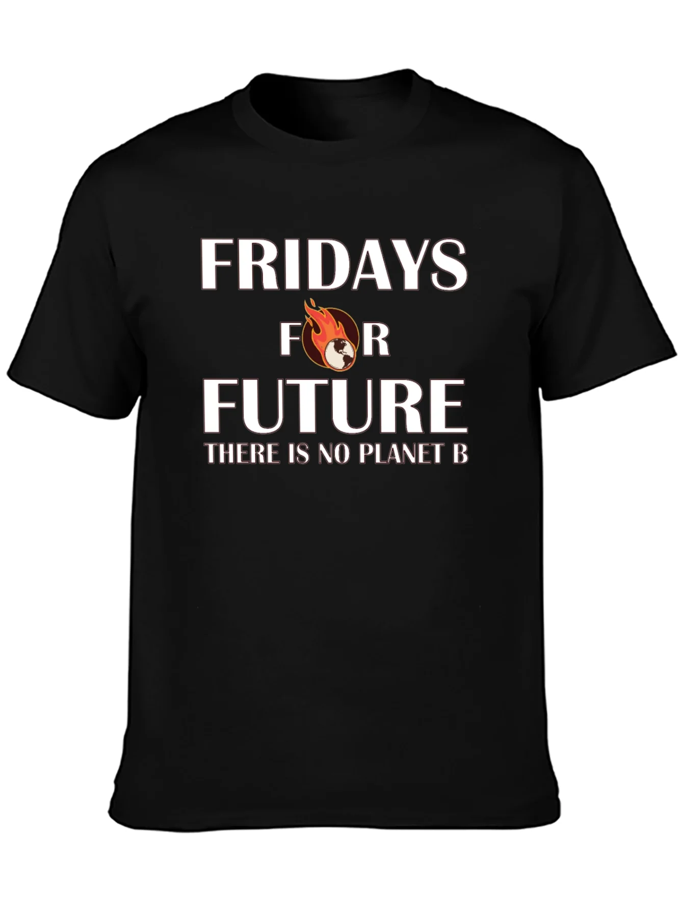 Fridays for Future Black Graphic Tee - No Planet B
