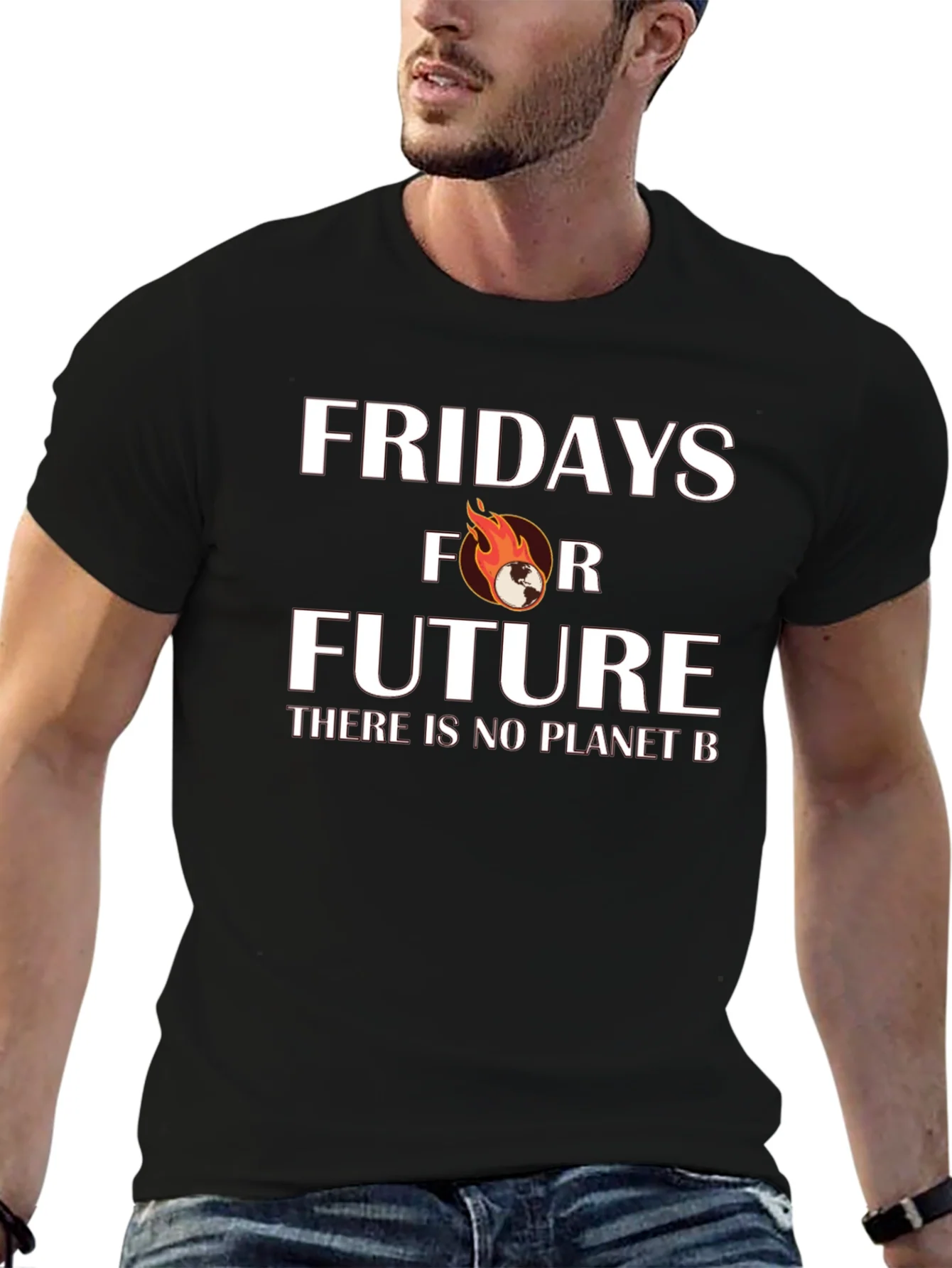 Fridays for Future Black Graphic Tee - No Planet B