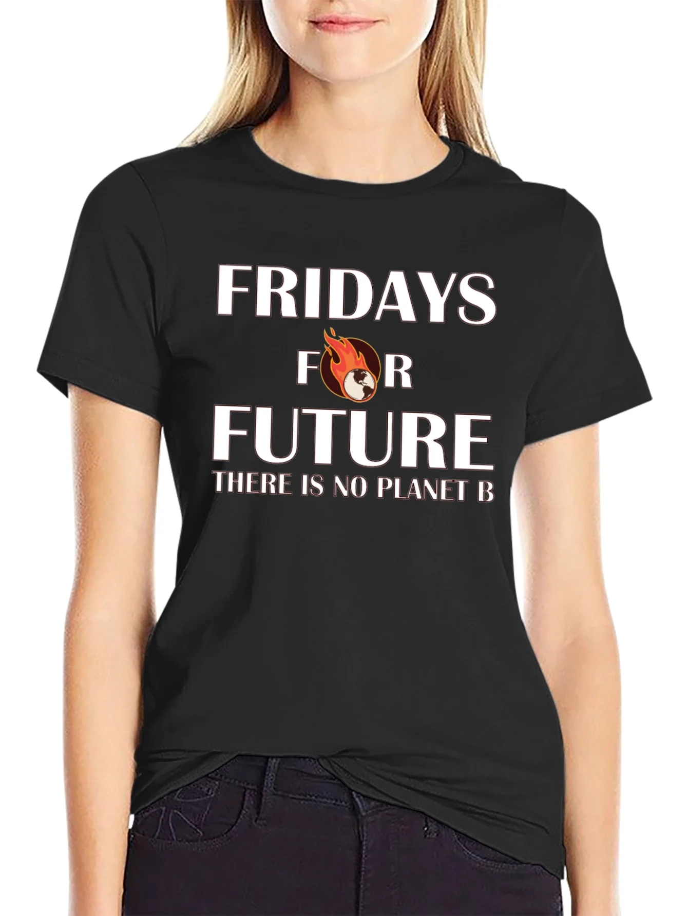 Fridays for Future Black Graphic Tee - No Planet B