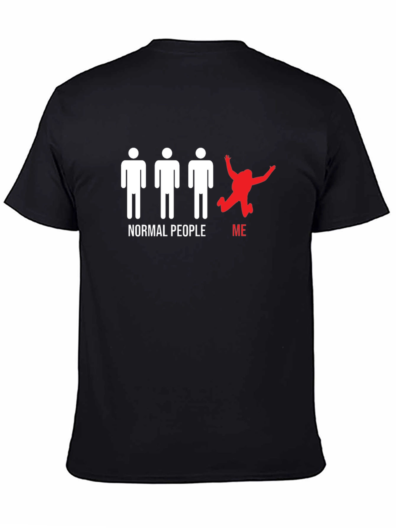 Normal People/Me Graphic Tee - Black Cotton T-Shirt