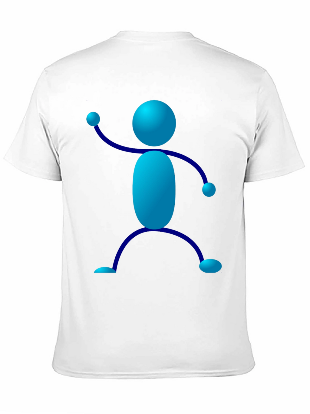 Funky Blue Stick Figure Graphic Tee - Black