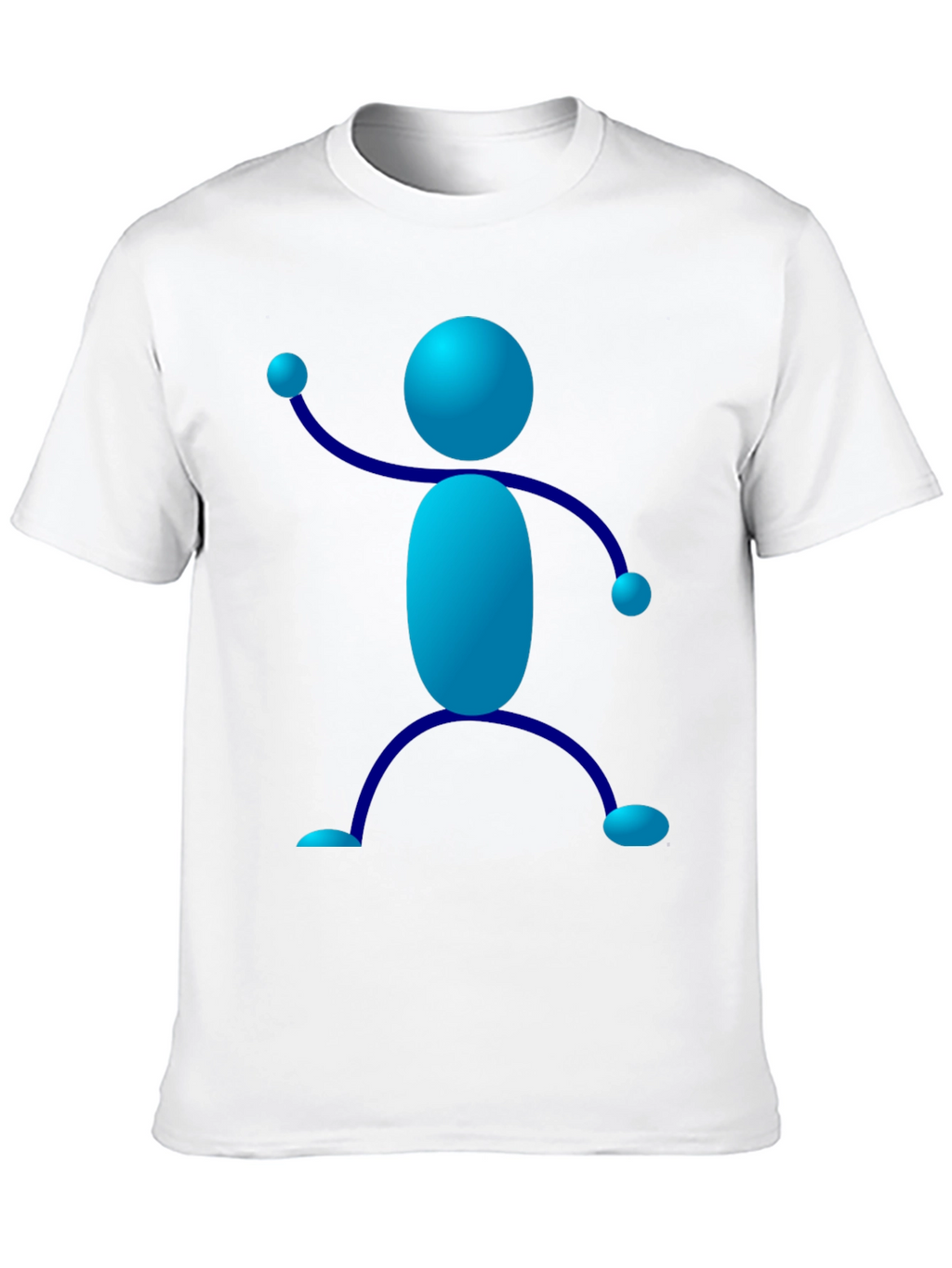 Funky Blue Stick Figure Graphic Tee - Black