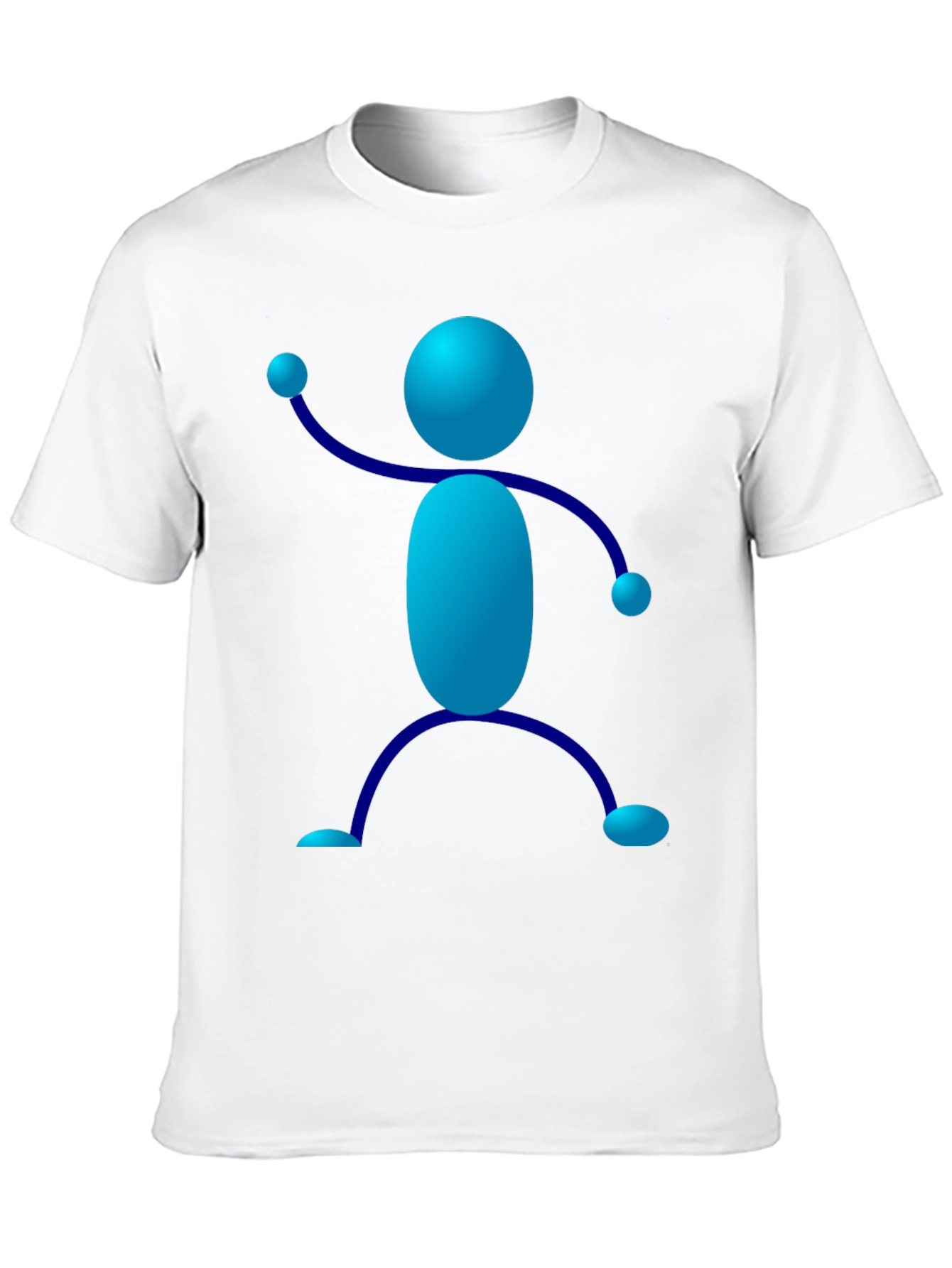 Funky Blue Stick Figure Graphic Tee - Black