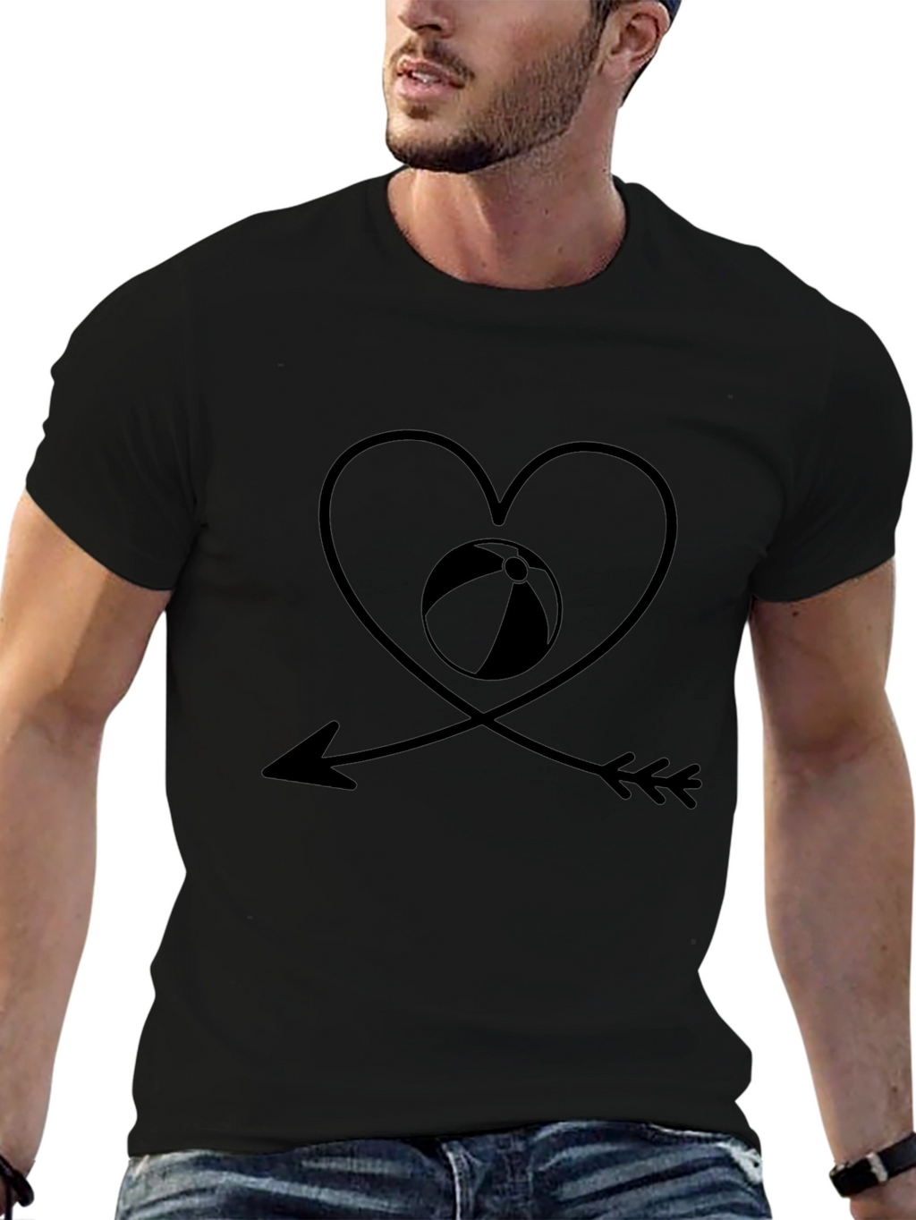 Beach Lover Black Graphic Tee