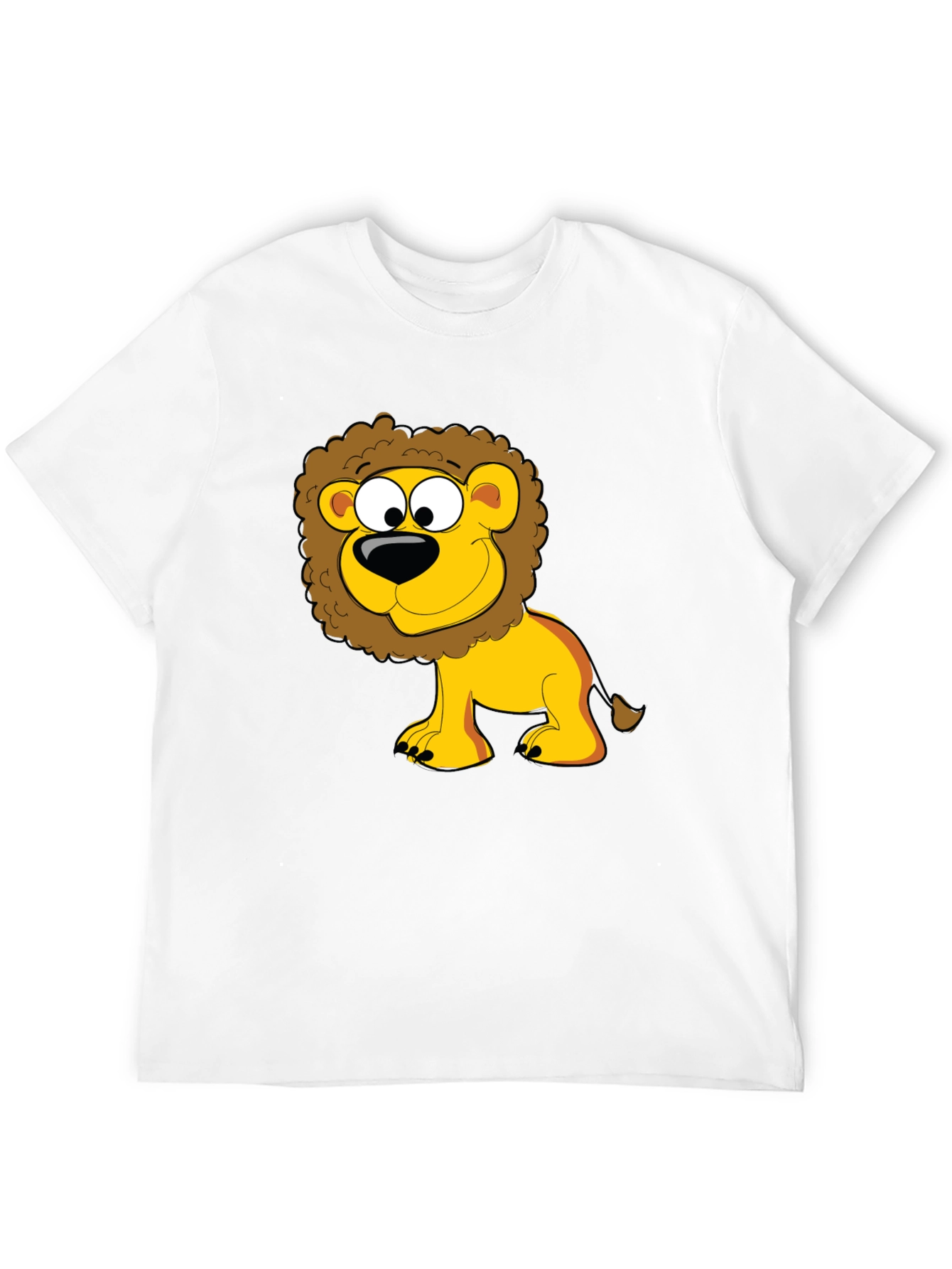Lion Cartoon Graphic Black T-Shirt