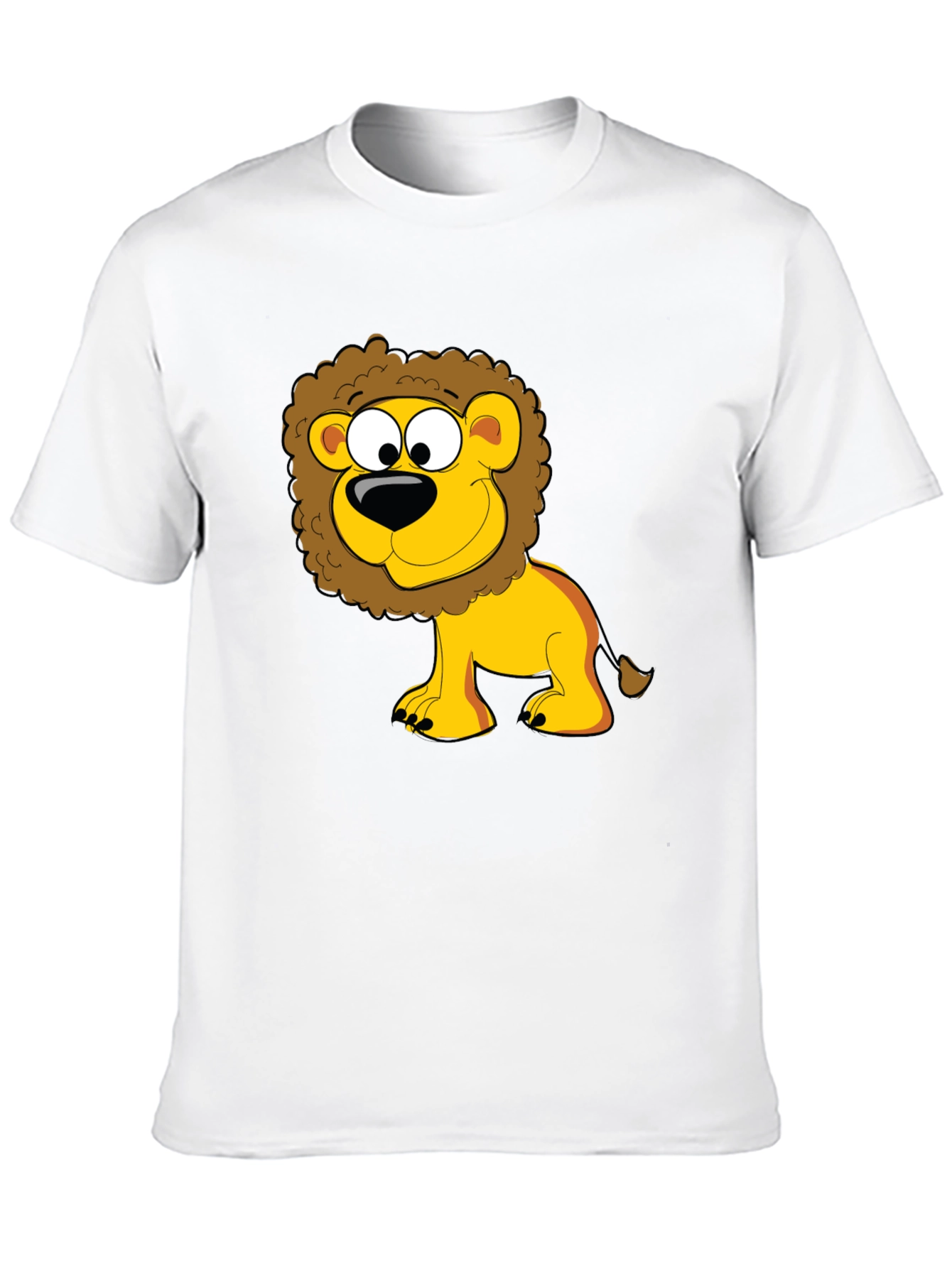 Lion Cartoon Graphic Black T-Shirt