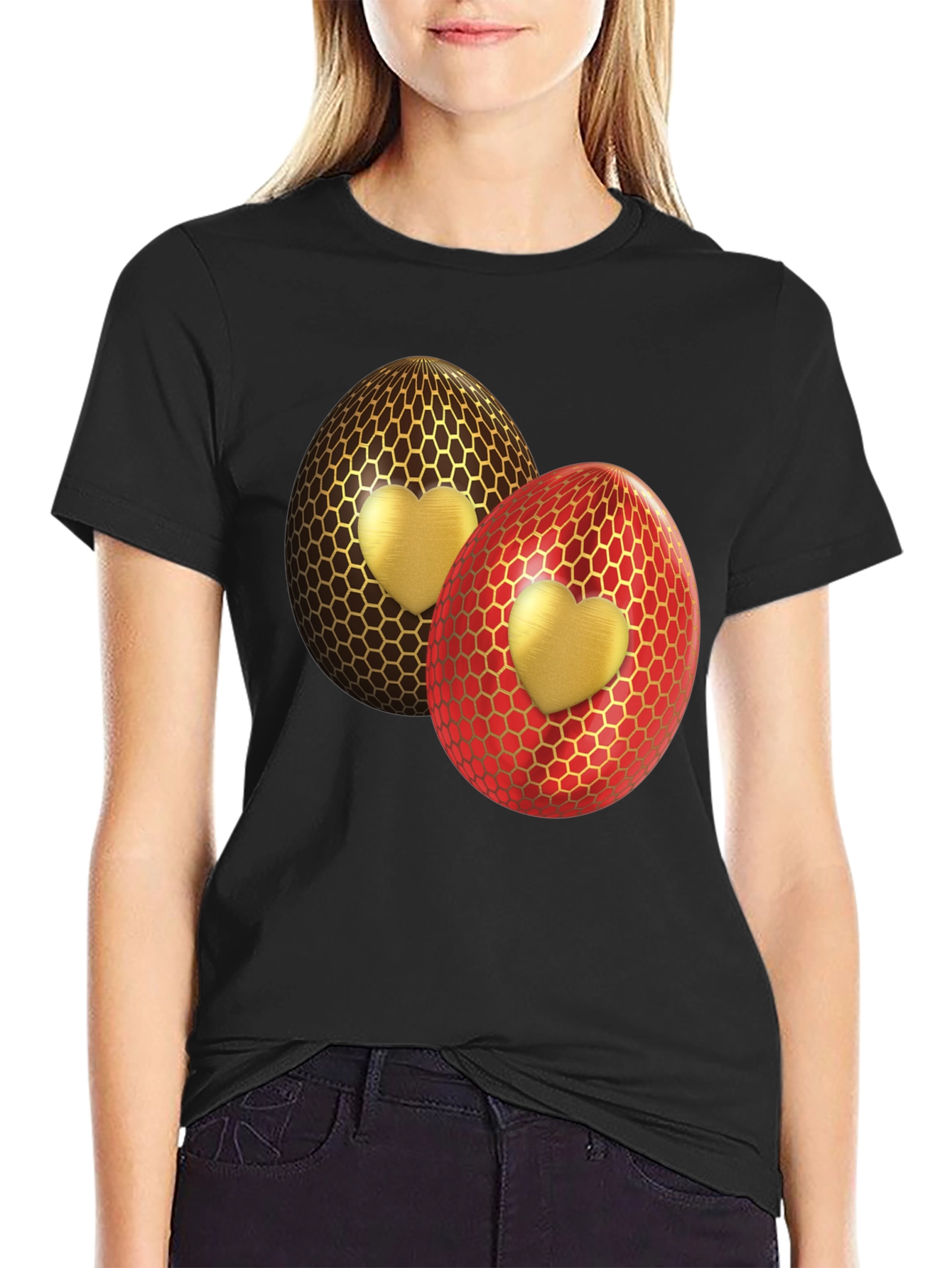 Heart Egg Graphic Tee - Stylish Easter T-Shirt