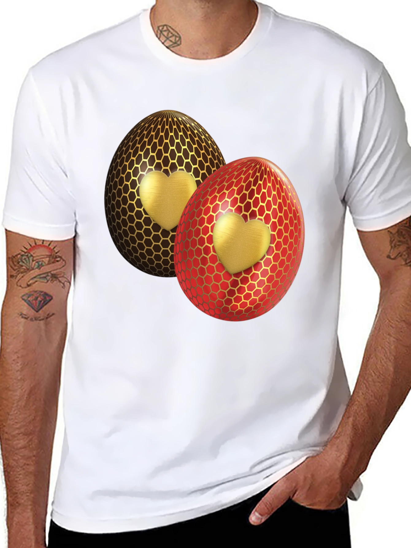 Heart Egg Graphic Tee - Stylish Easter T-Shirt