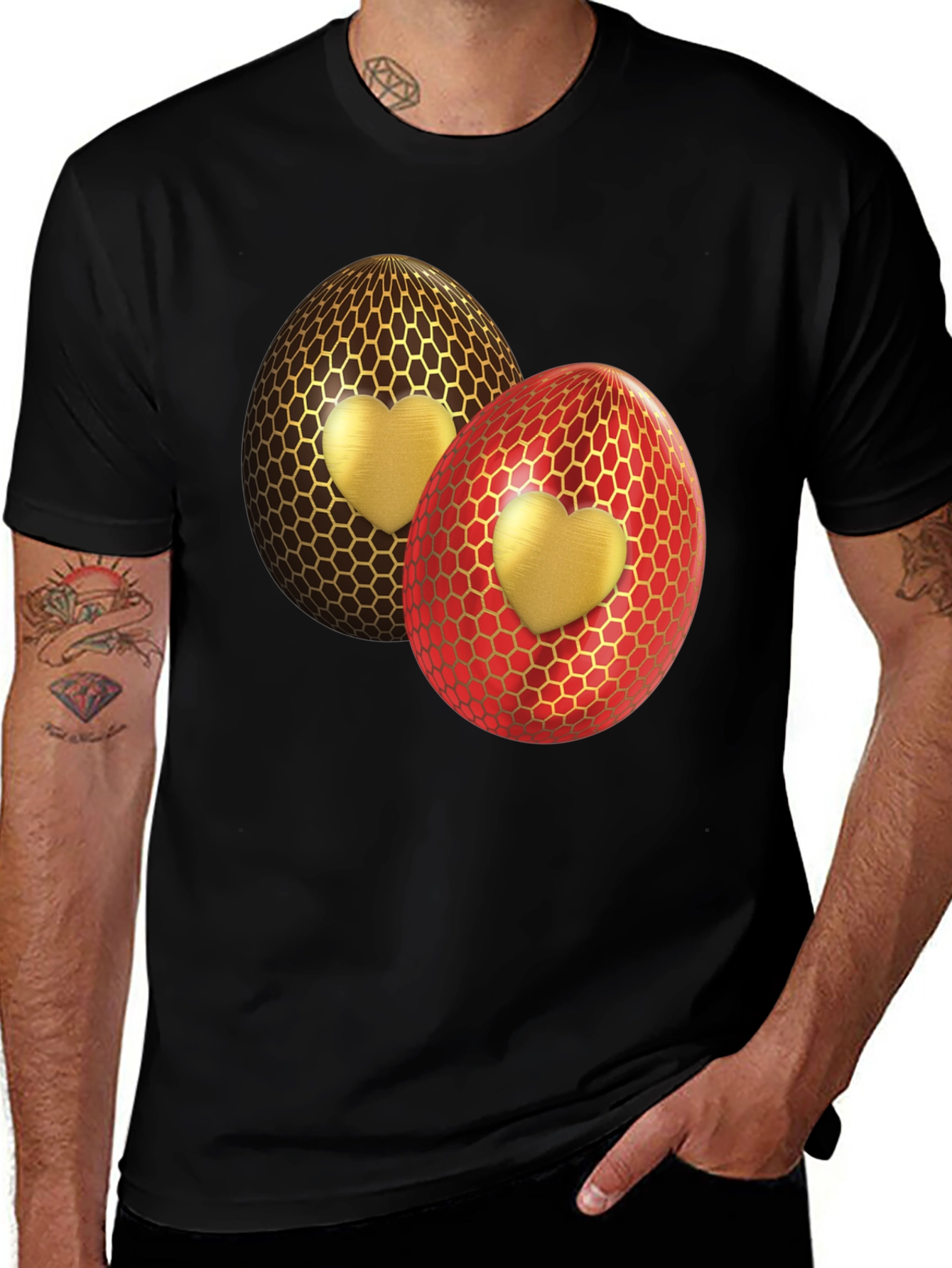 Heart Egg Graphic Tee - Stylish Easter T-Shirt
