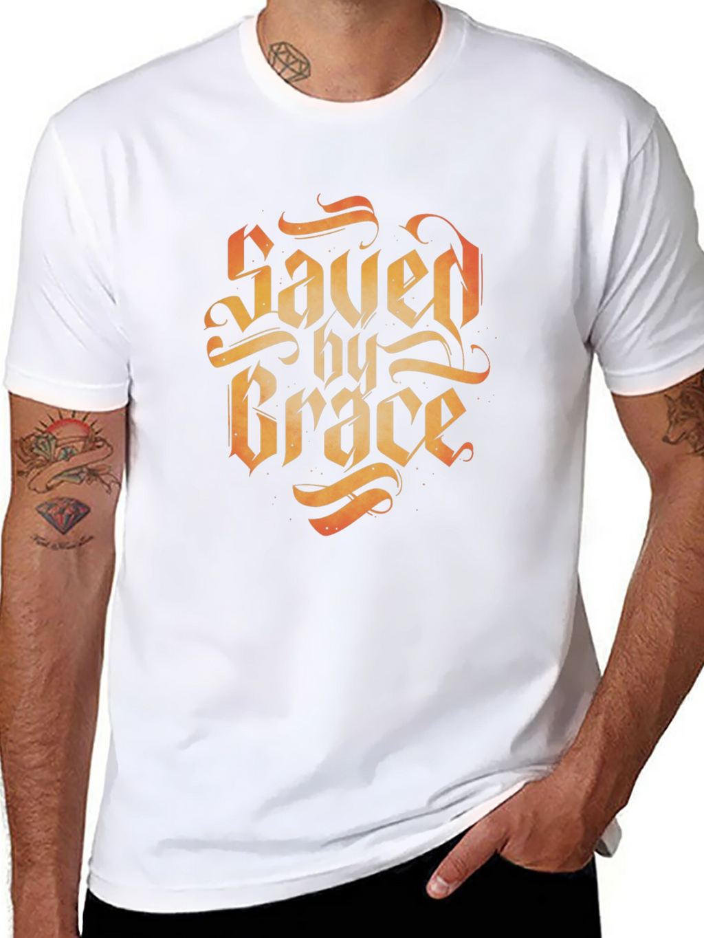 Saved by Grace Graphic Tee - Religious Faith T-Shirt