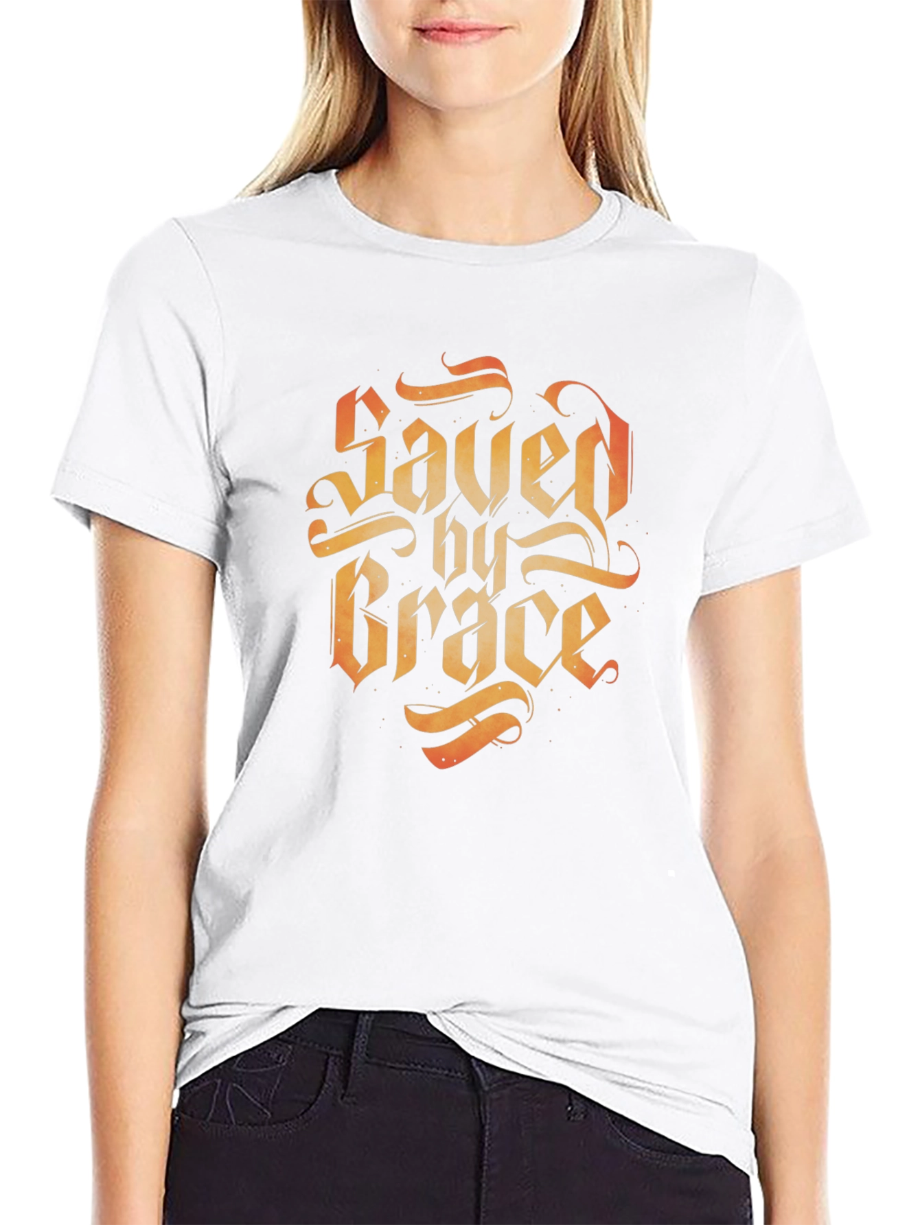 Saved by Grace Graphic Tee - Religious Faith T-Shirt