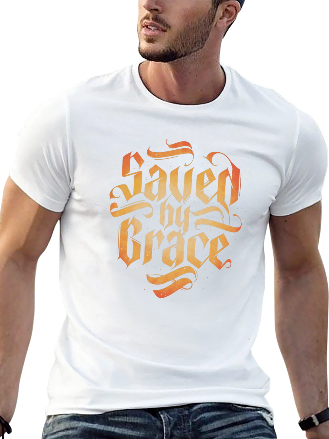 Saved by Grace Graphic Tee - Religious Faith T-Shirt