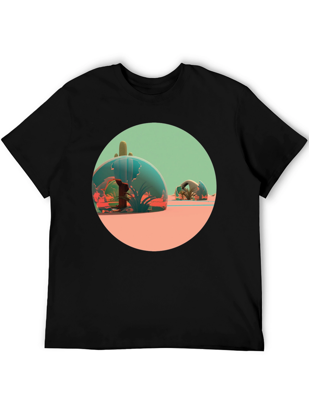 Desert Terrarium Graphic Tee - Black Cotton Blend
