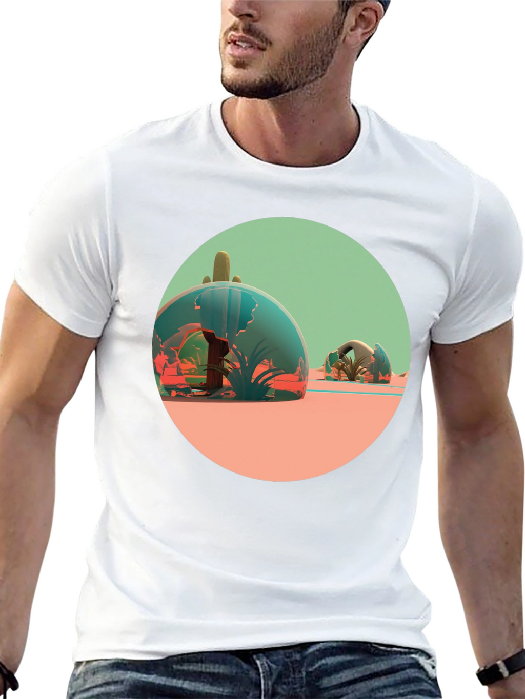 Desert Terrarium Graphic Tee - Black Cotton Blend