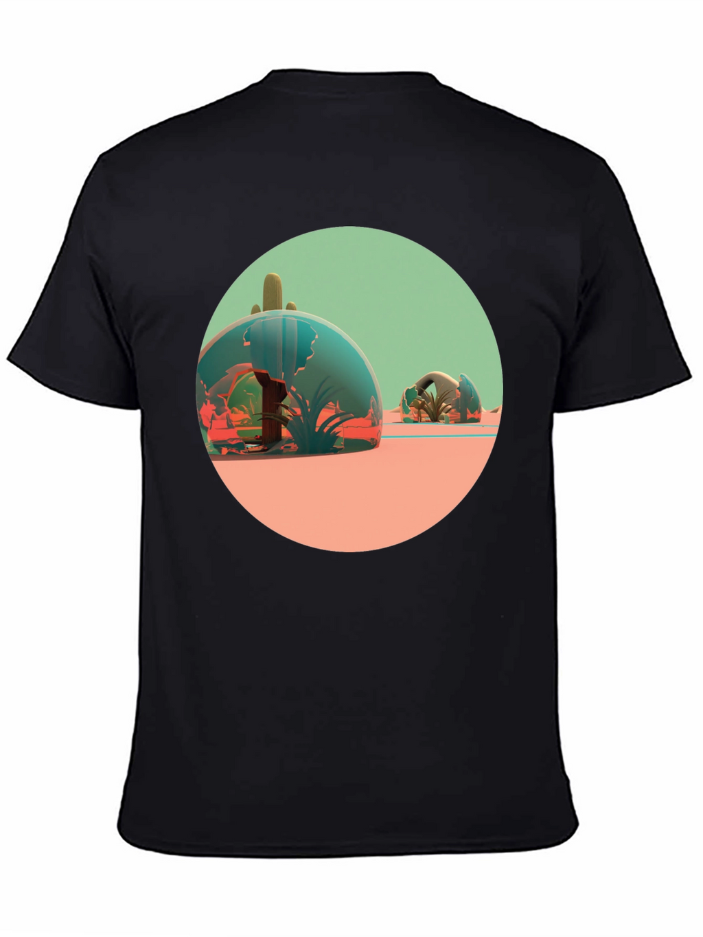 Desert Terrarium Graphic Tee - Black Cotton Blend
