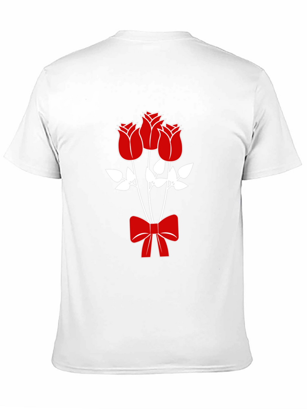 Mens Black Graphic Tee - Roses & Bow