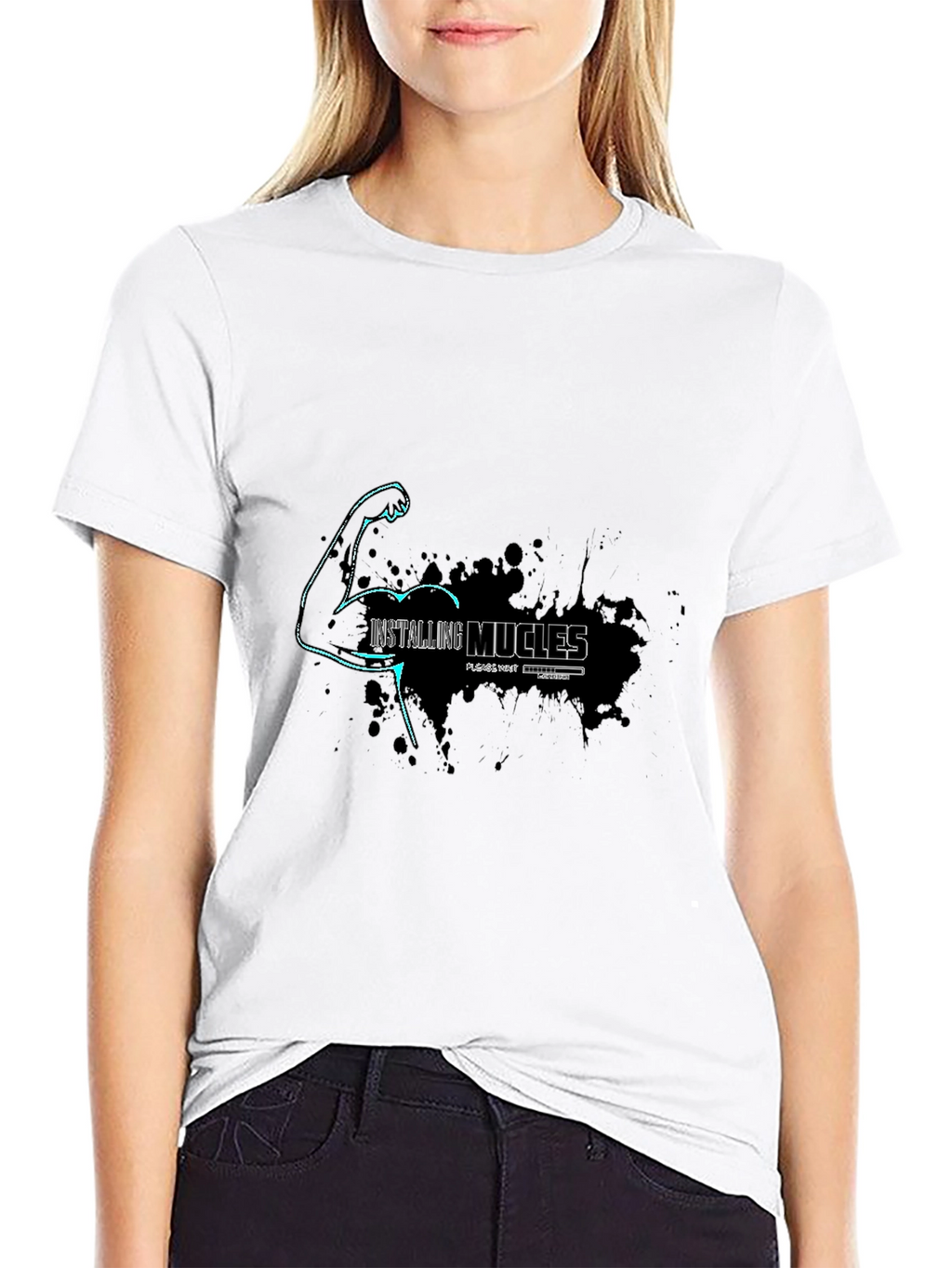 Installing Muscles T-Shirt: Humorous Fitness Graphic Tee