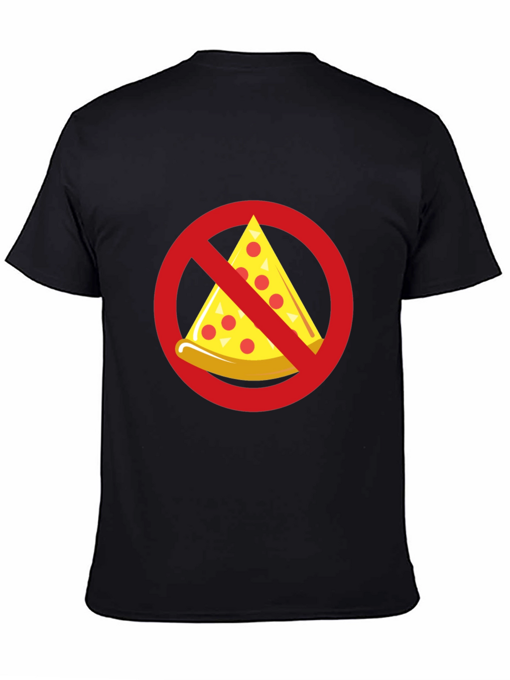 No Pizza Black T-Shirt - Novelty Graphic Tee