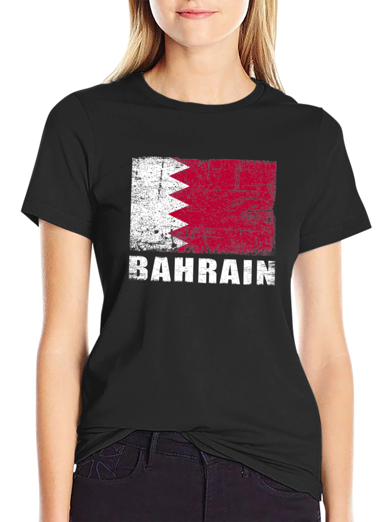 Bahrain Flag T-Shirt - Distressed Graphic Tee