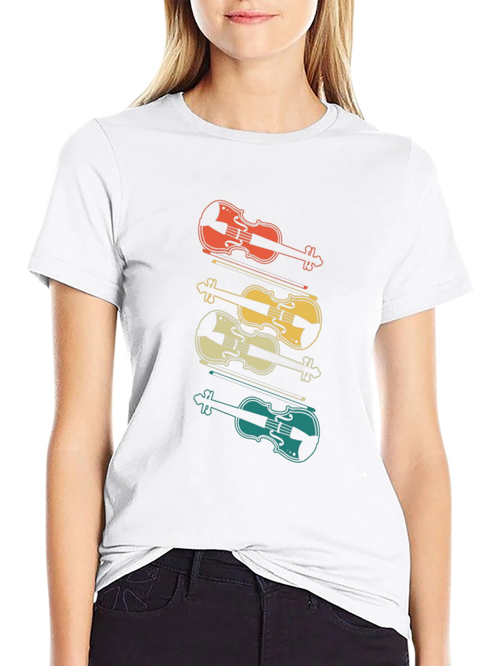 Retro Violin T-Shirt - Musical Style