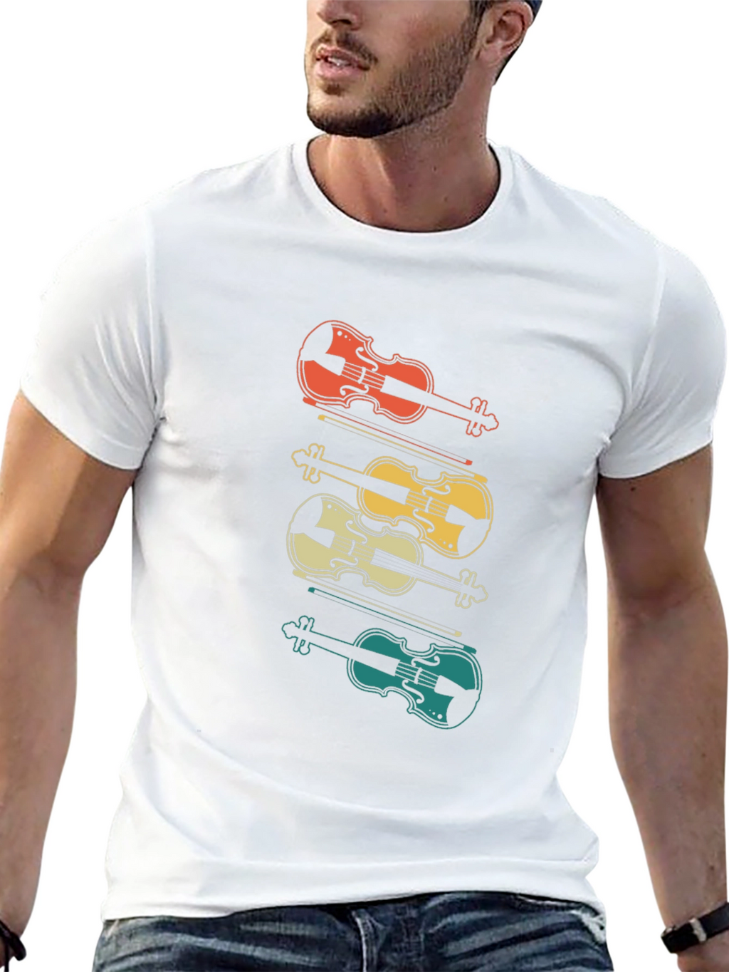 Retro Violin T-Shirt - Musical Style