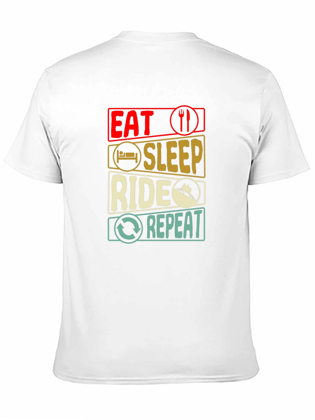 Eat Sleep Ride Repeat T-Shirt - Black Cotton Tee