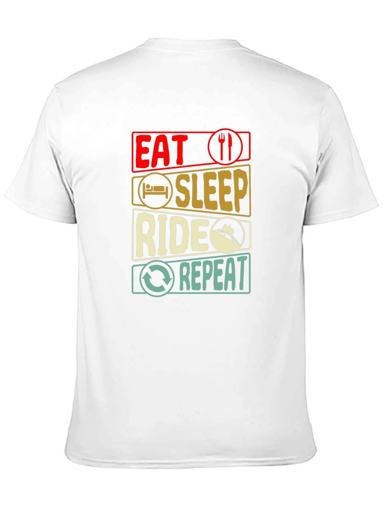 Eat Sleep Ride Repeat T-Shirt - Black Cotton Tee