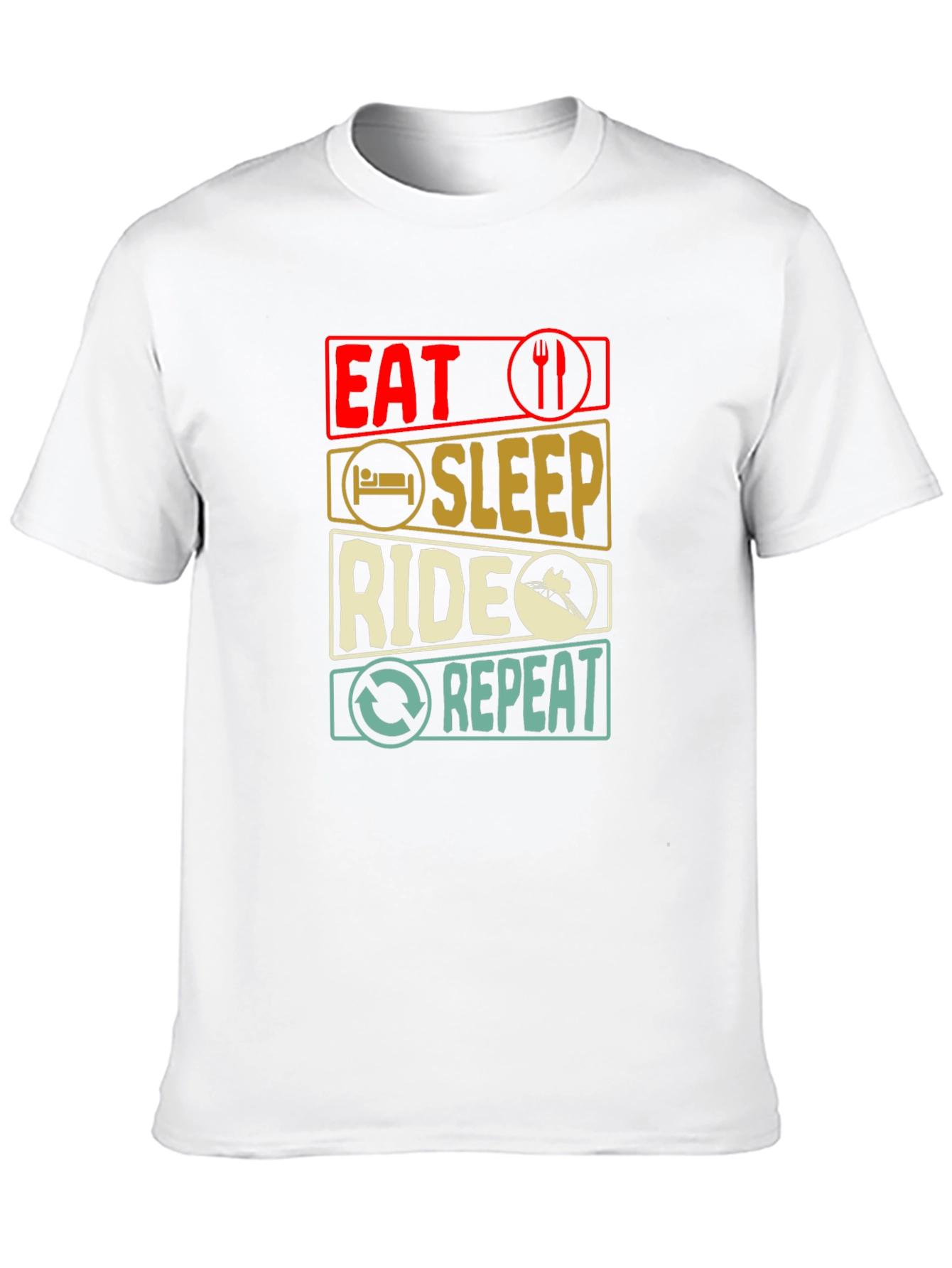 Eat Sleep Ride Repeat T-Shirt - Black Cotton Tee