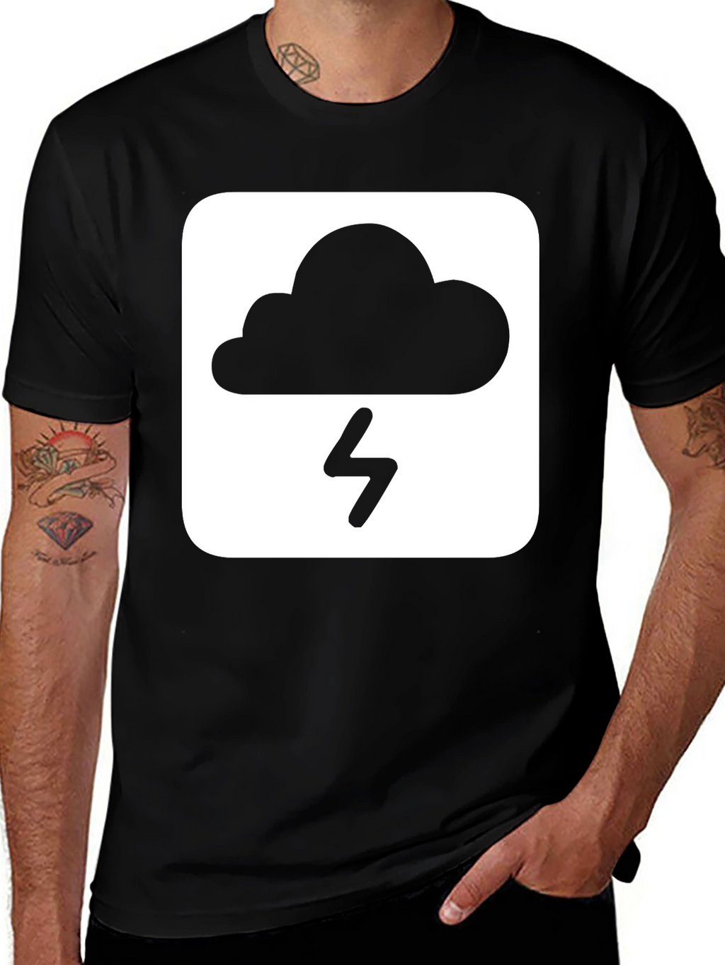 Storm Cloud Graphic T-Shirt - Black Cotton Tee