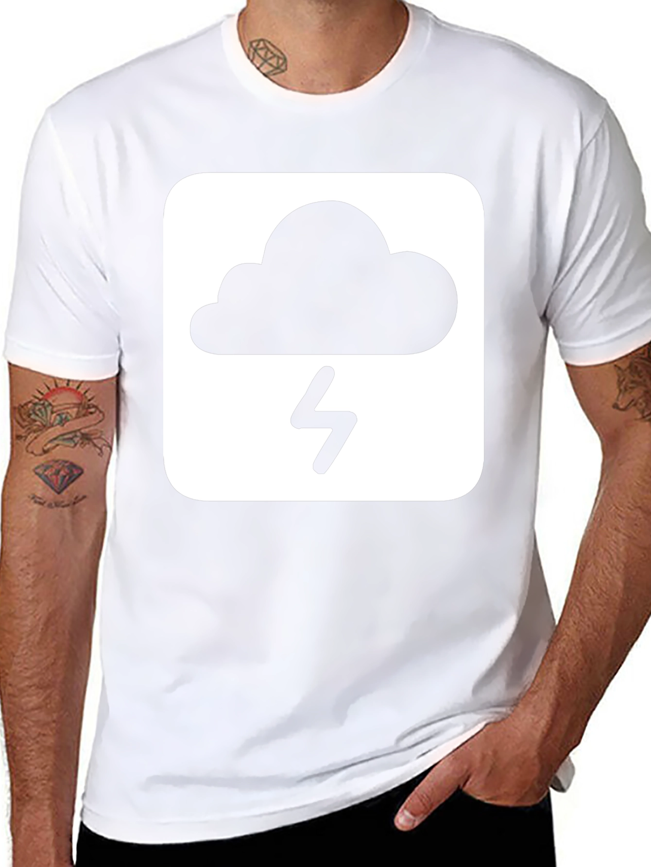 Storm Cloud Graphic T-Shirt - Black Cotton Tee
