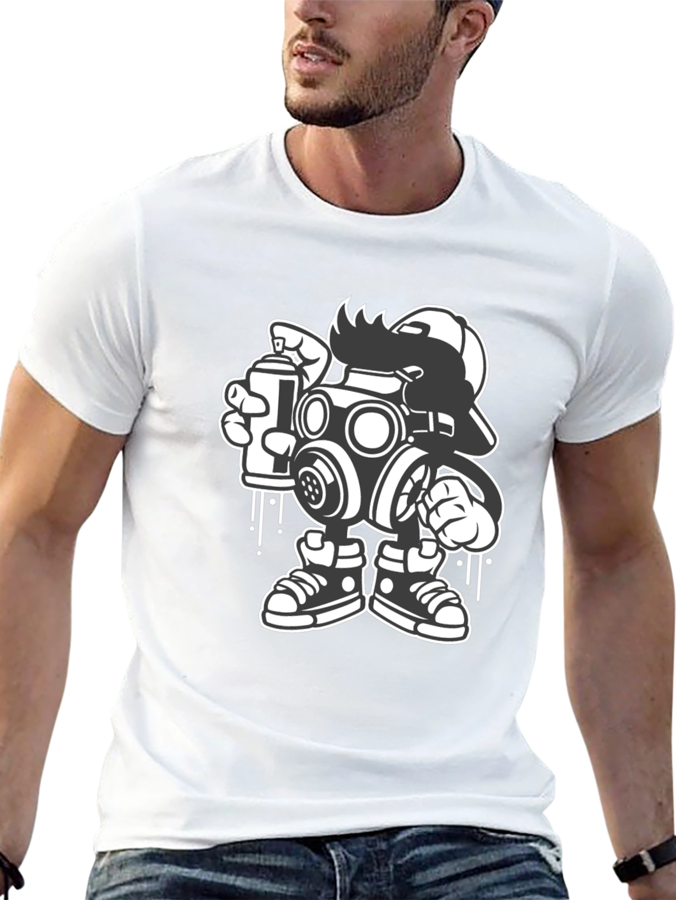 Gas Mask Graffiti Art T-Shirt - Urban Streetwear