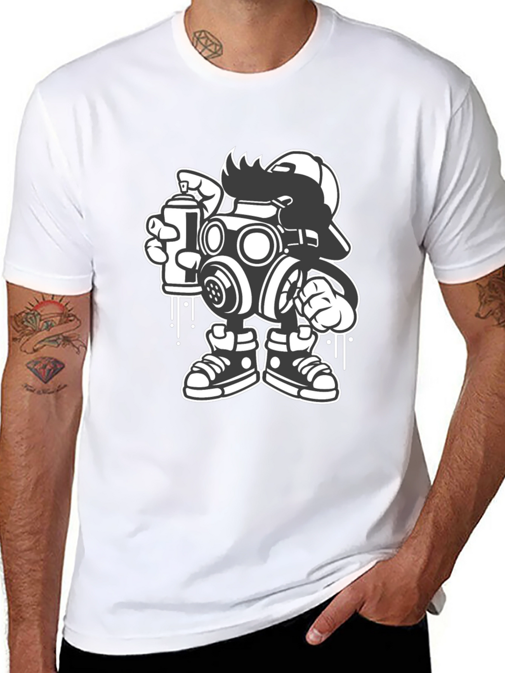 Gas Mask Graffiti Art T-Shirt - Urban Streetwear
