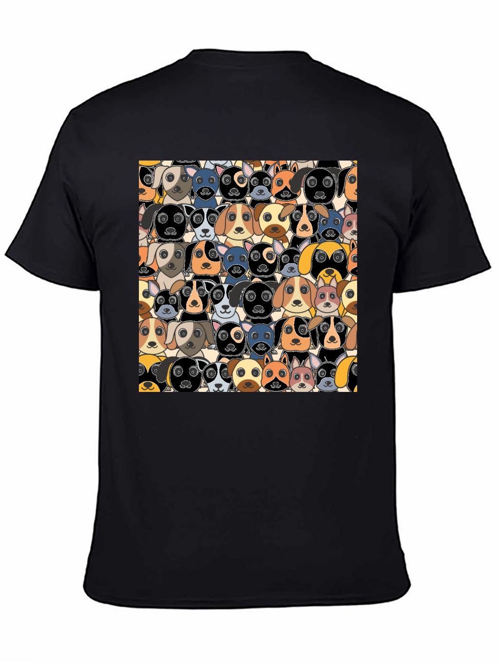 Cartoon Dog Faces Pattern T-Shirt