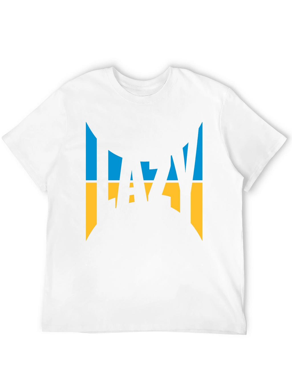 Lazy Ukrainian Flag Inspired Graphic T-Shirt